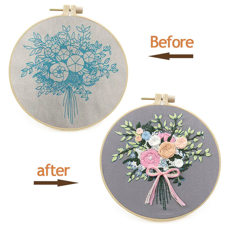 DIY 3D Flower Embroidery Kit for Beginners and Gifts