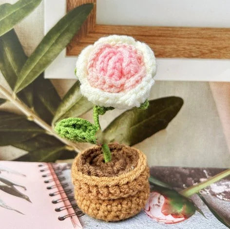 Hand-Woven Wool Potato Sunflower Potted Doll Pendant