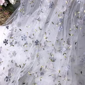 3D Flower Embroidery Mesh Lace Fabric for DIY Clothing