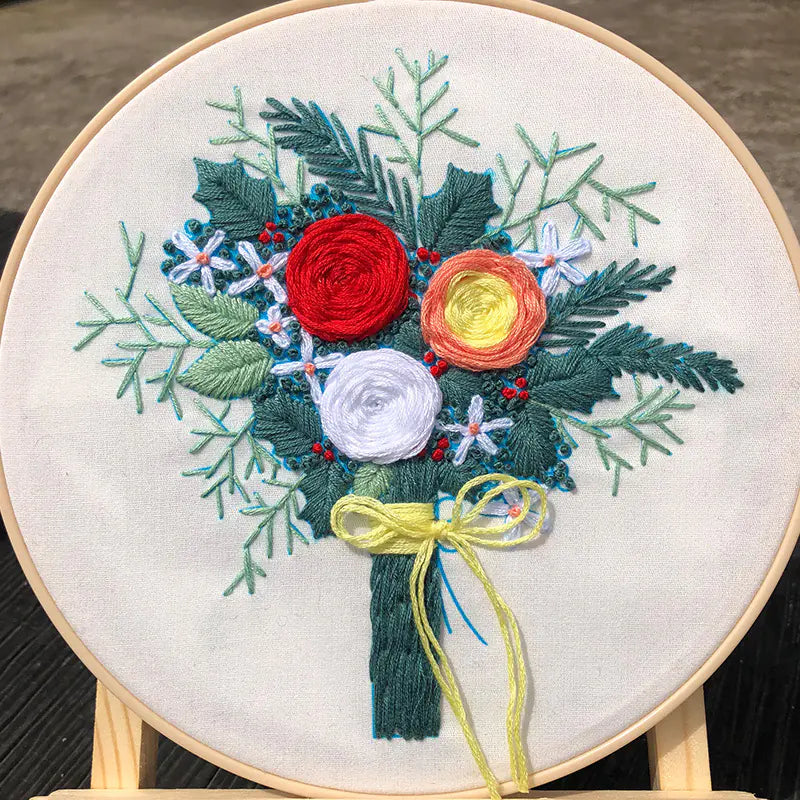 DIY 3D Flower Embroidery Kit for Beginners and Gifts