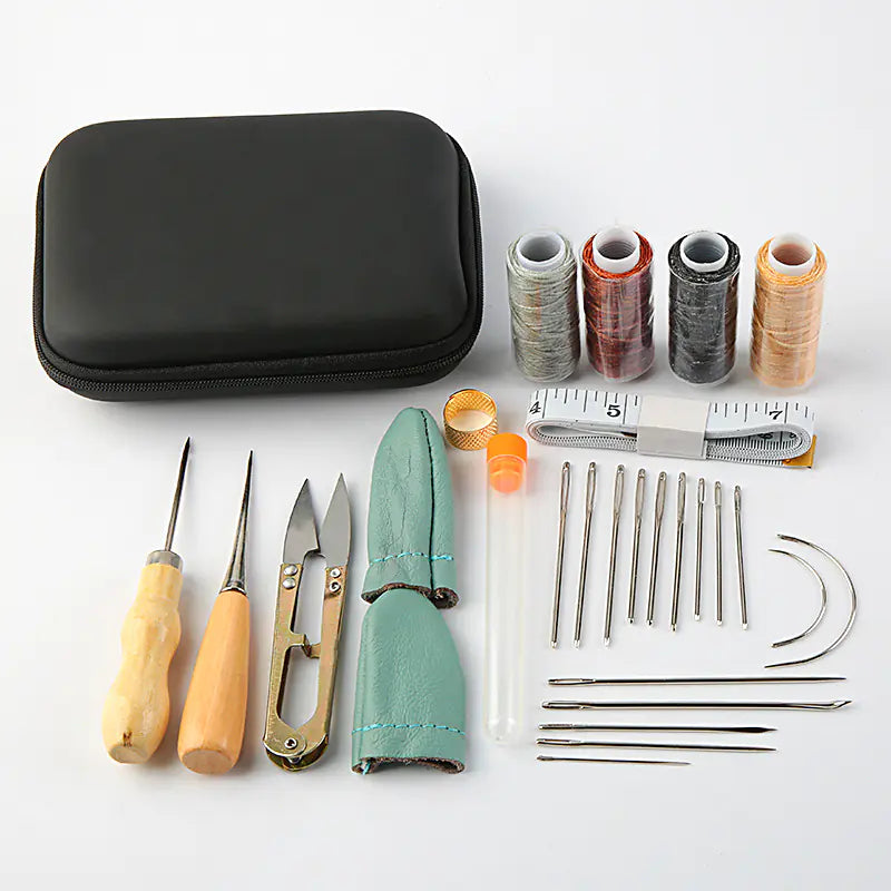 DIY Leather Sewing Tools Set with Needle and Thread