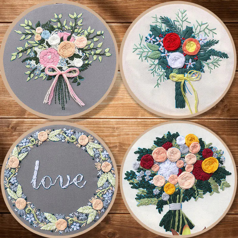 DIY 3D Flower Embroidery Kit for Beginners and Gifts