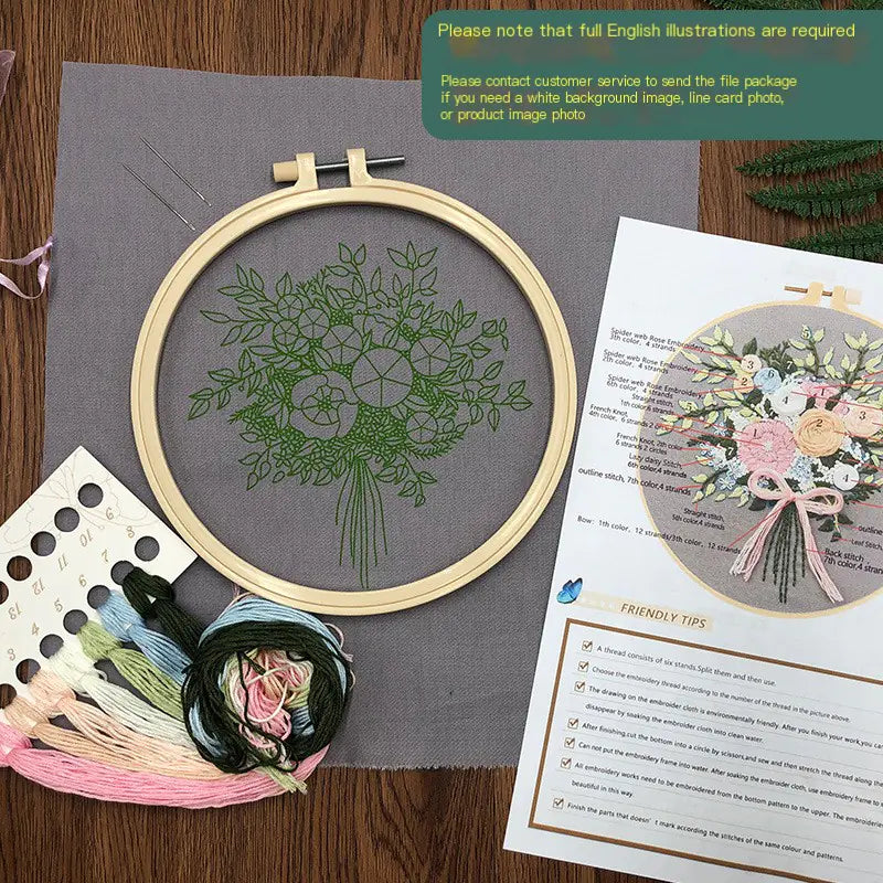 DIY 3D Flower Embroidery Kit for Beginners and Gifts