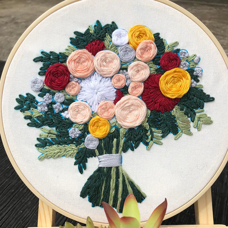 DIY 3D Flower Embroidery Kit for Beginners and Gifts