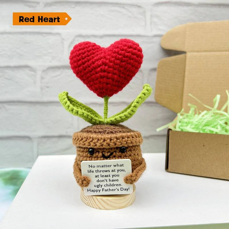 Hand-Woven Wool Potato Sunflower Potted Doll Pendant