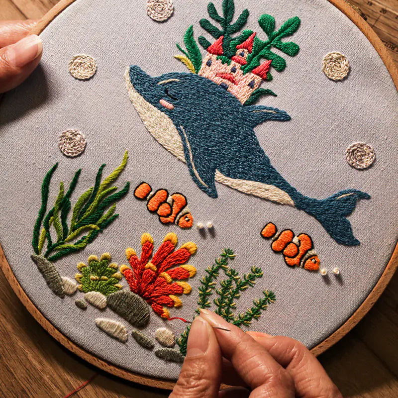 Animal DIY Embroidery Kit - Fish Pattern for Beginners