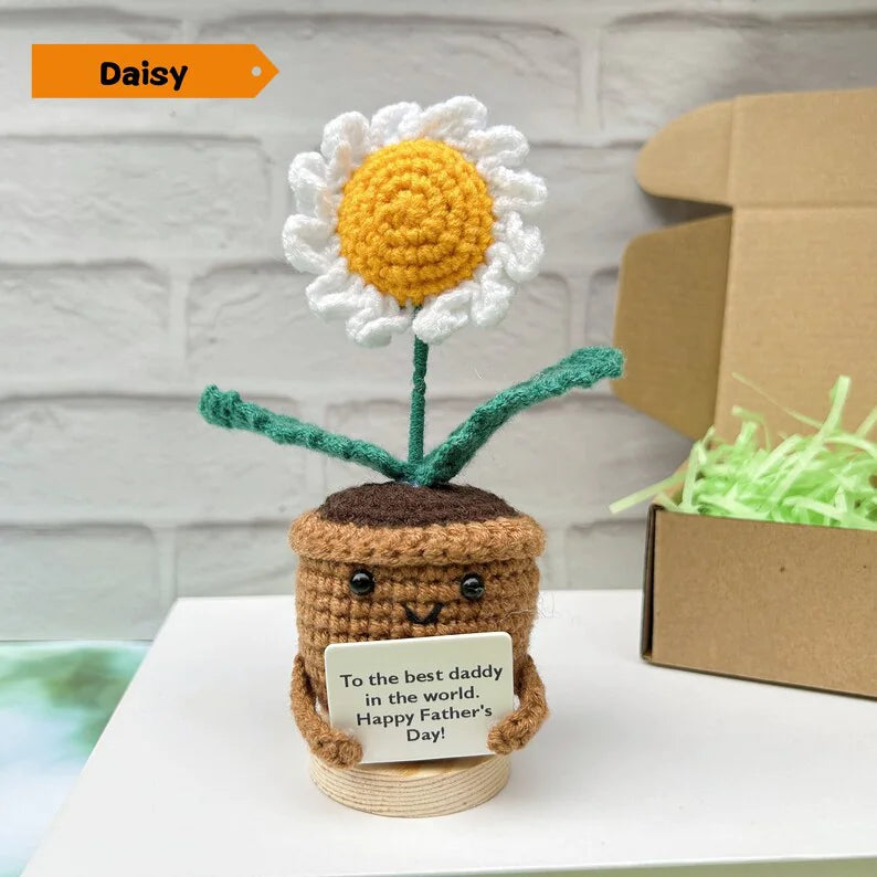 Hand-Woven Wool Potato Sunflower Potted Doll Pendant