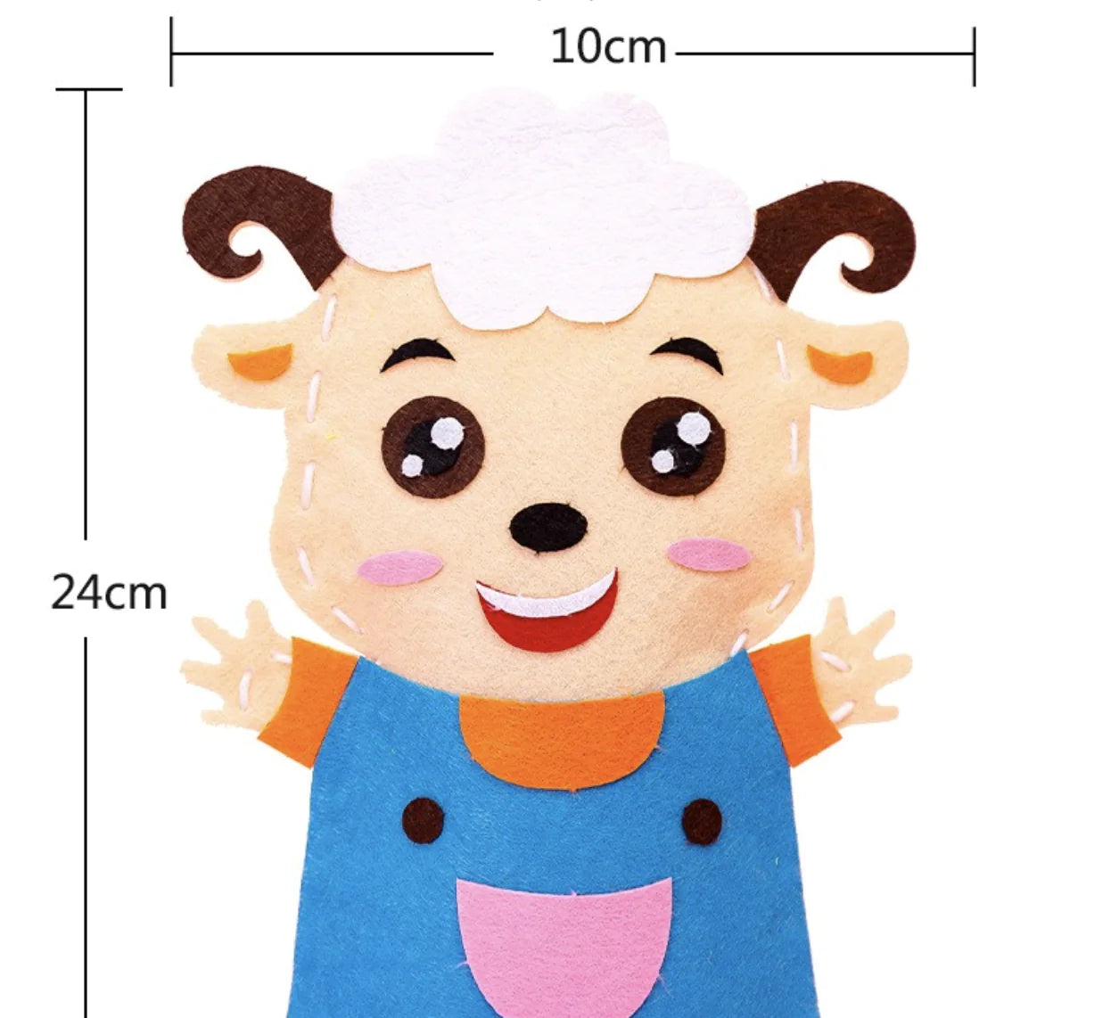 Children's Cloth Hand Puppet DIY Material Kit for Sewing