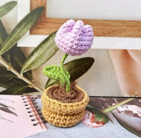 Hand-Woven Wool Potato Sunflower Potted Doll Pendant
