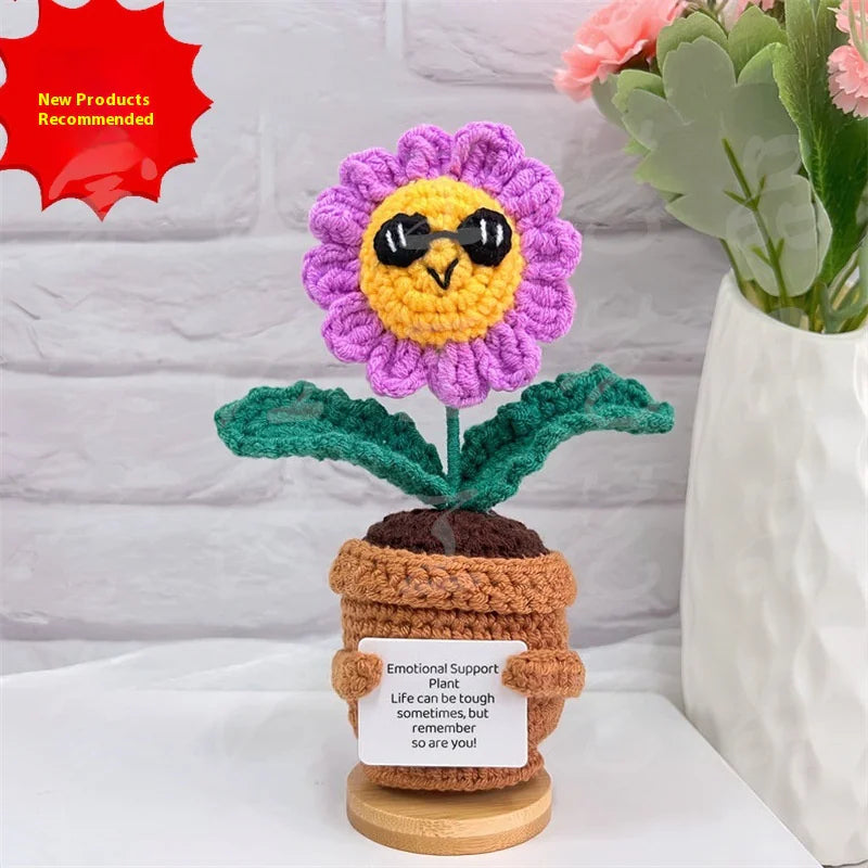 Hand-Woven Wool Potato Sunflower Potted Doll Pendant