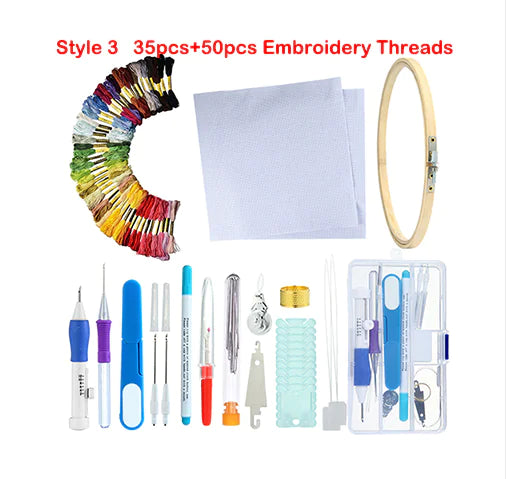 Sewing and Embroidery Tool Kit with Needles