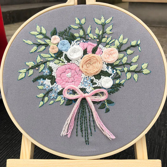 DIY 3D Flower Embroidery Kit for Beginners and Gifts