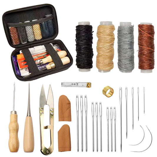 DIY Leather Sewing Tools Set with Needle and Thread